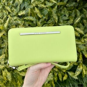 Steve Madden Bright Yellow Green Women's Zipper Wallet Wristlet